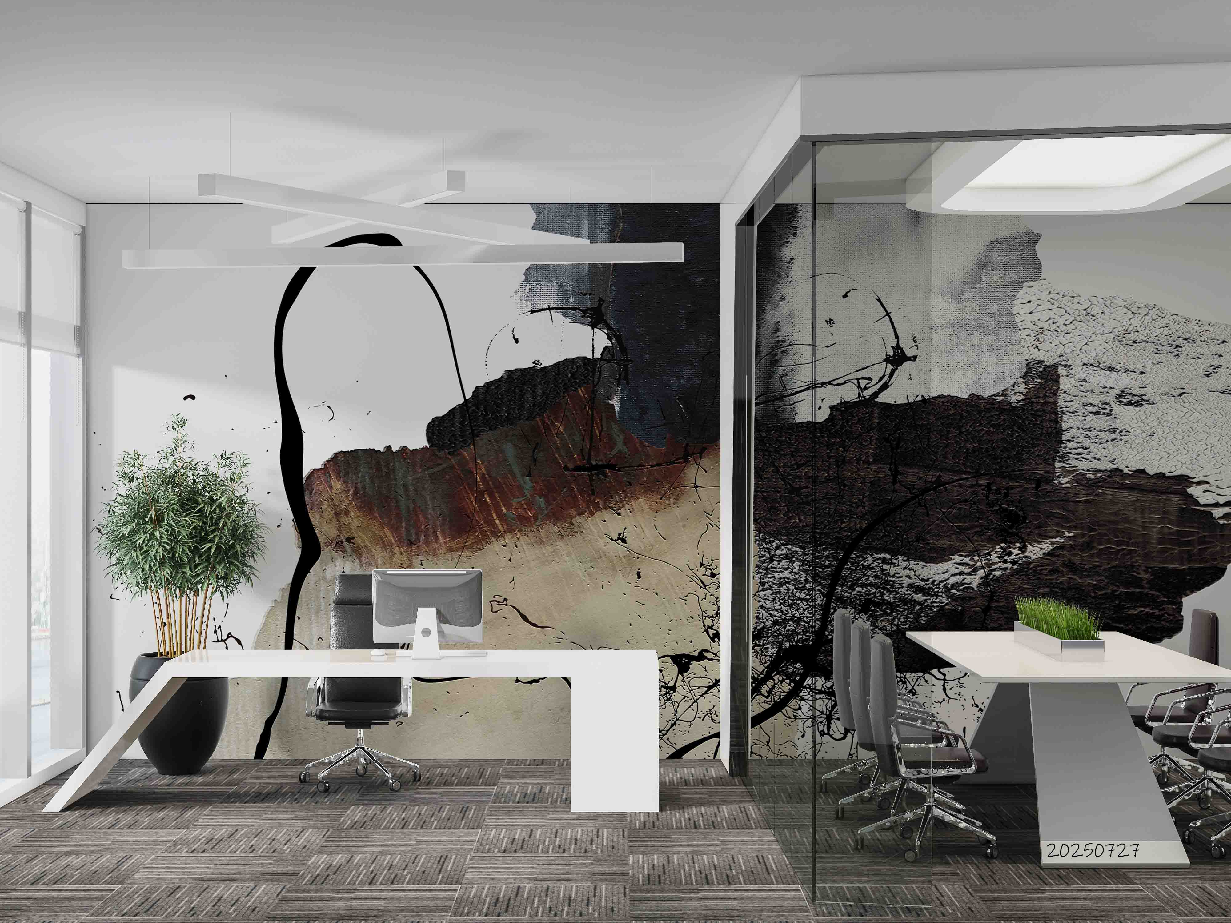 3D Office Business Technology Particle Mesh Wall Mural Wallpaper 10