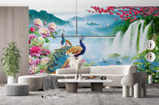3D Animal Peacock Flower Swan River Waterfall Mountain Wild Goose Wall Mural Wallpaper YXL 03- Jess Art Decoration