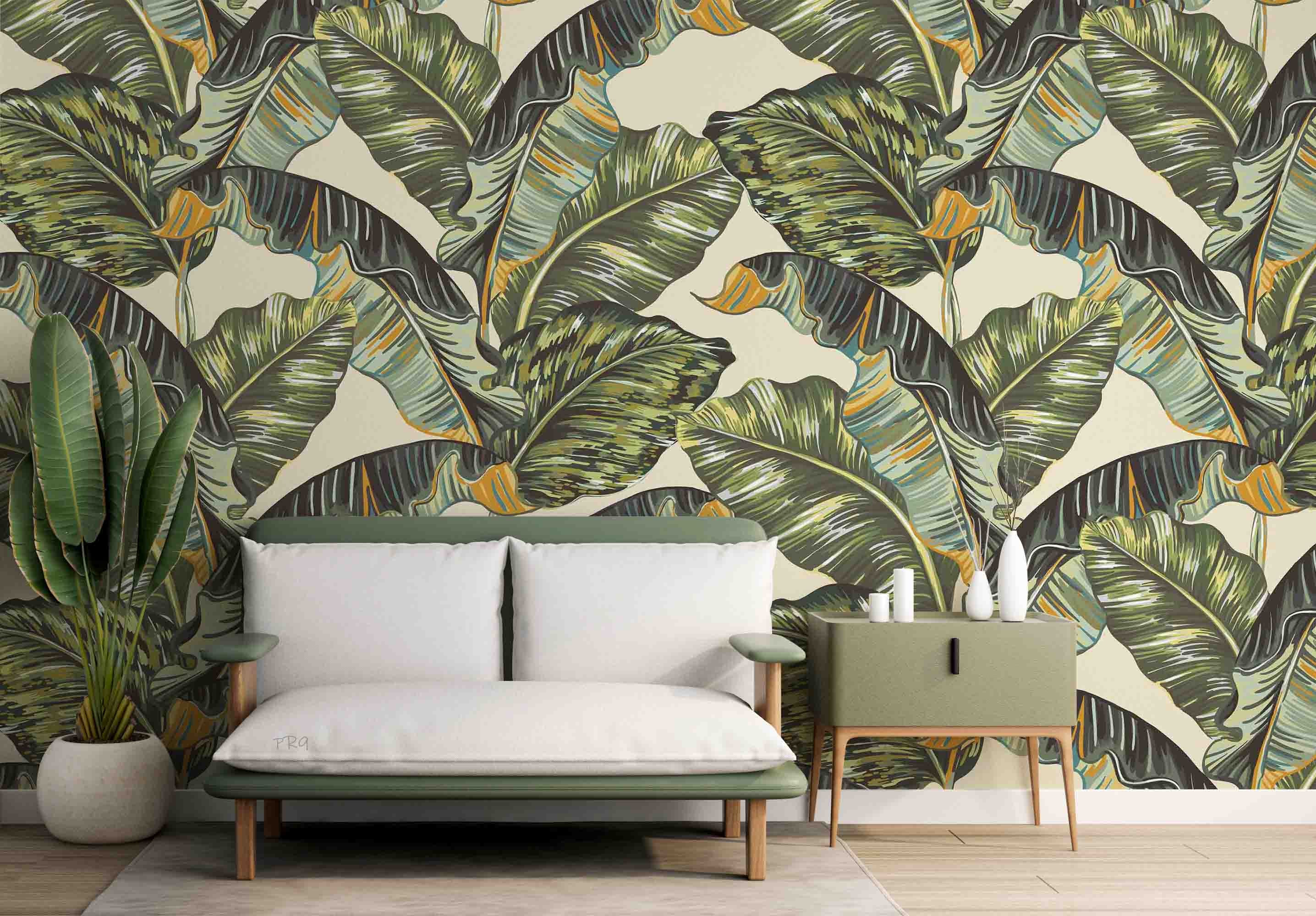 3D Retro Tropical Banana Leaf Wall Mural Wallpaper GD 4688- Jess Art Decoration