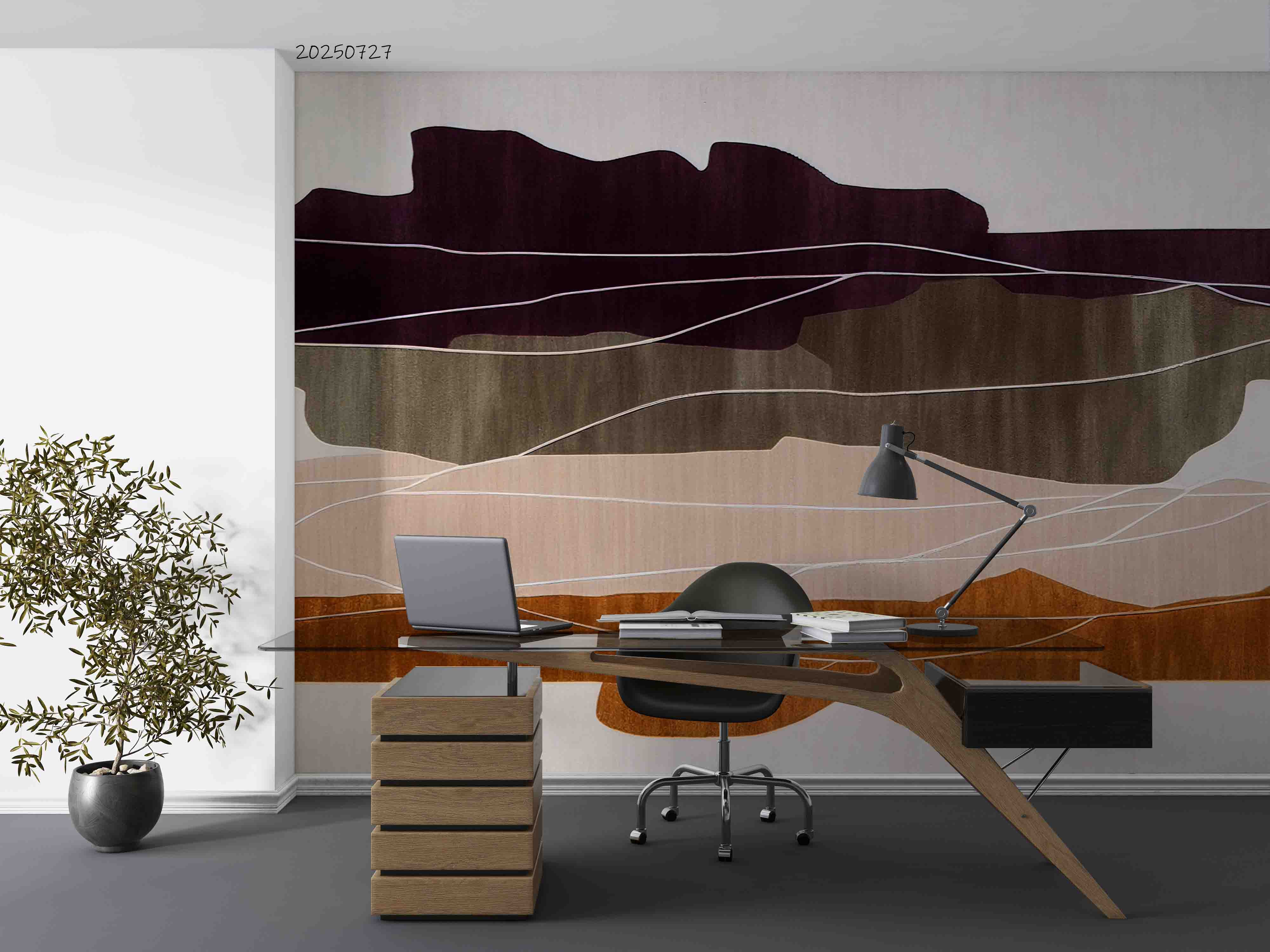 3D Office Business Commerce Mountain Clouds Wall Mural Wallpaper 12