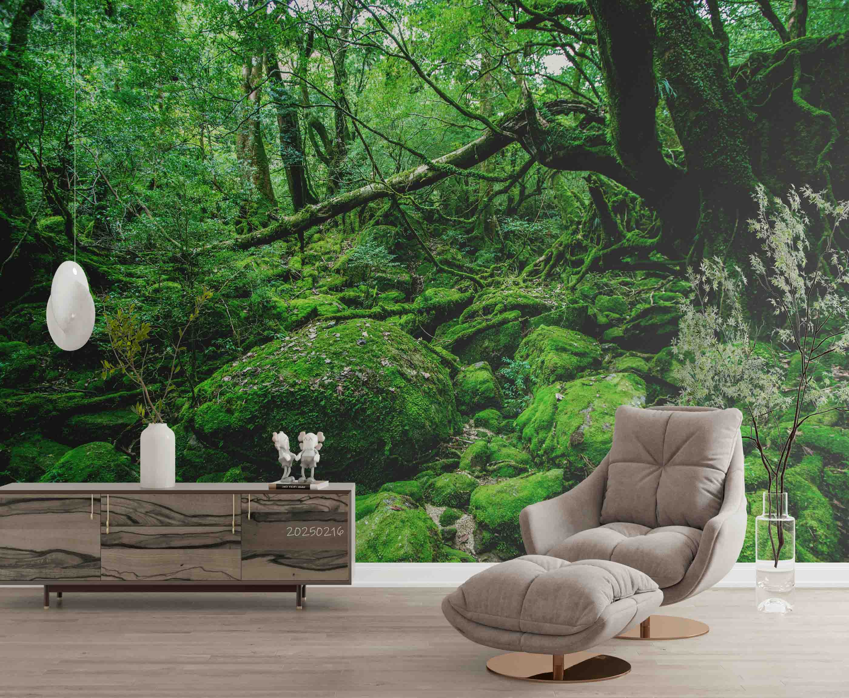 3D Green Forest Tree Scenery Wallpaper Wall Mural Wall Decor Wall Art Wall Sticker Remoable Wallpaper LQH