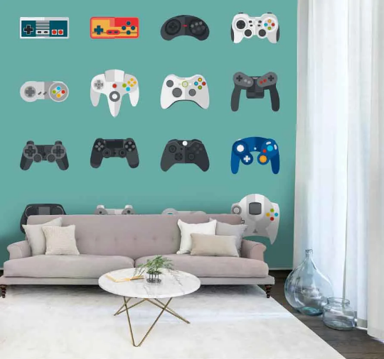 3D Game Controller Pattern gaming controller pattern wall mural wallpaper for kids room - view 3