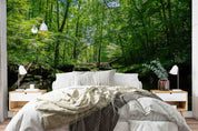3D Forest Tree Grass Leaf Green Sea Wall Mural Wallpaper YXL 685