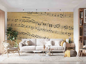 3D Musical Notes Abstract Old Paper Background Wall Mural Wallpaper GD 4432- Jess Art Decoration