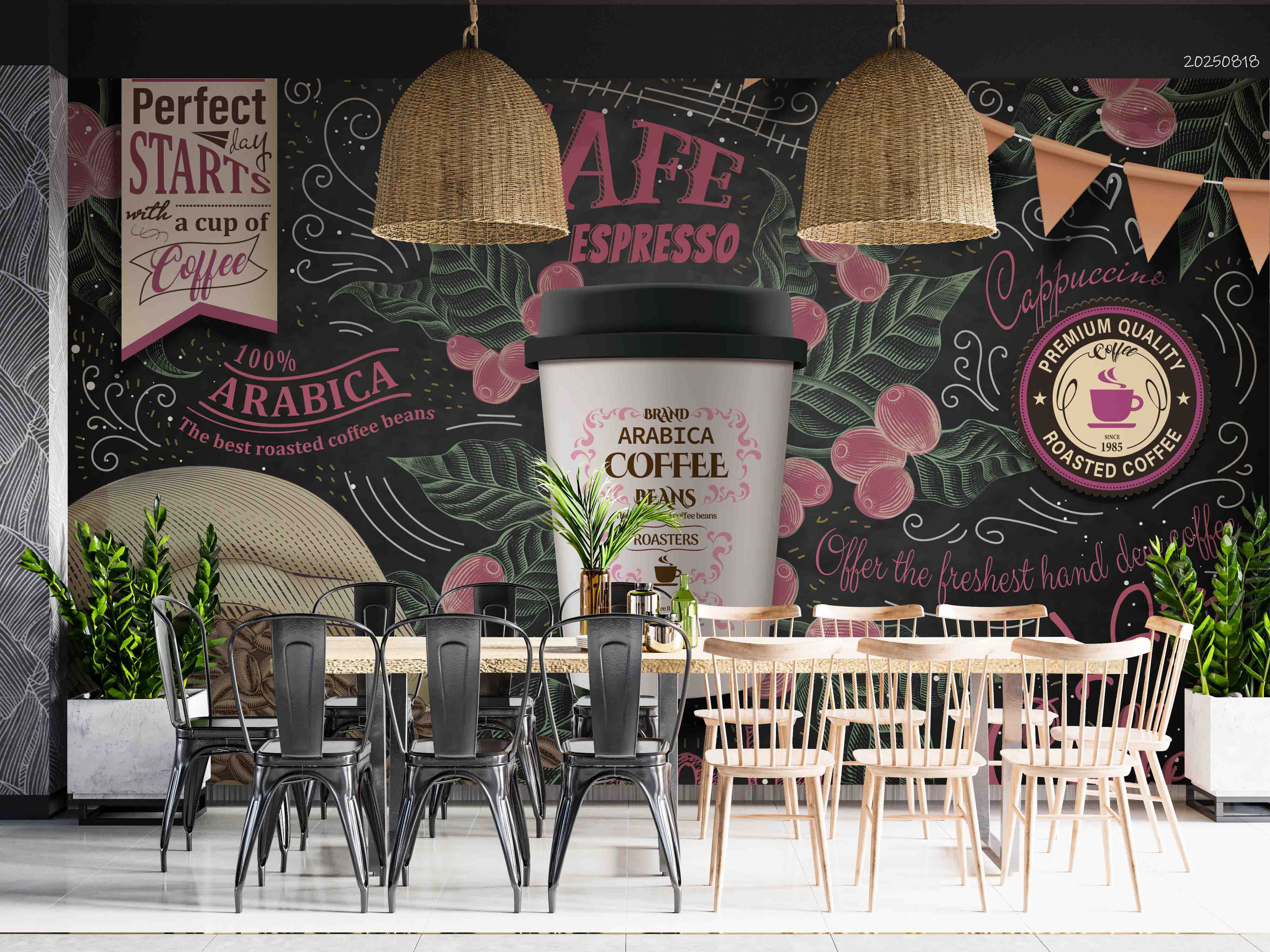 3D Restaurant Snack Bar Coffee Shop Wall Mural Wallpaper 42