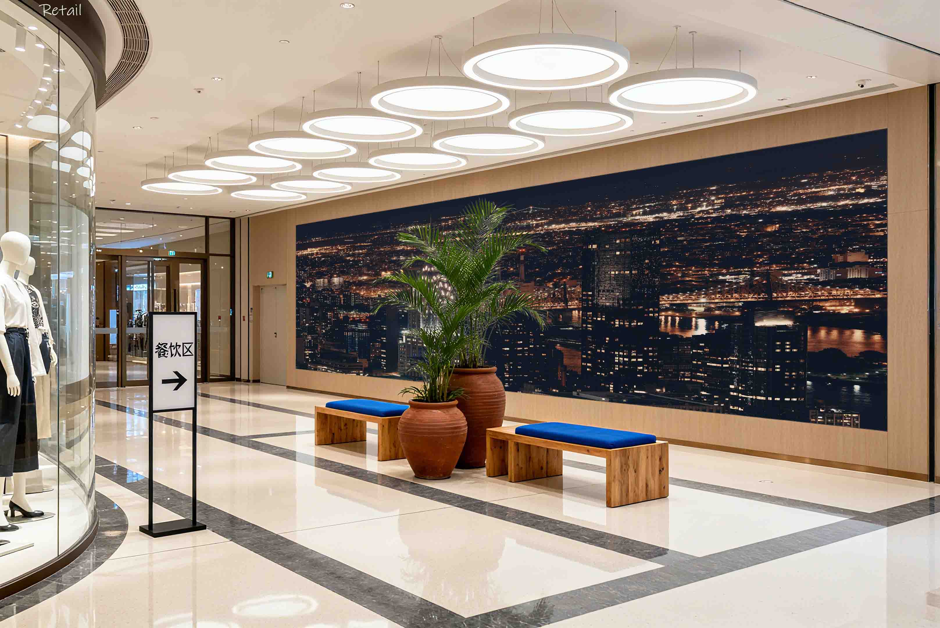 3D Retail Shop Store Market Trade Cityscape Wall Mural Wallpaper 19