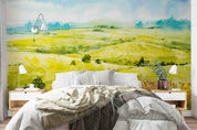 3D Oil Painting Floral Tree Grassland Cloud Sky Wall Mural Wallpaper YXL 157