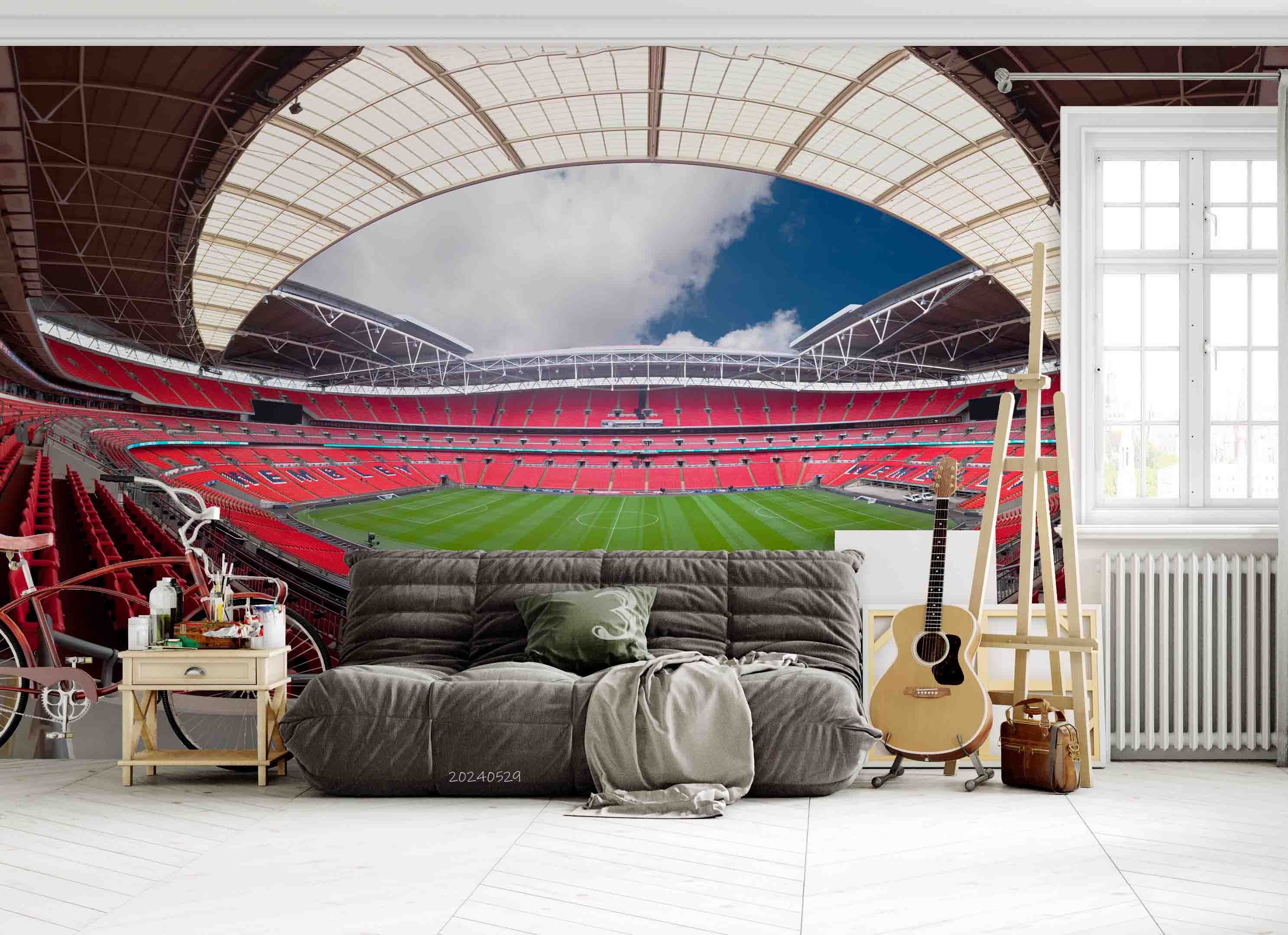 3D Architecture Stadium Cloud Sky Wall Mural Wallpaper YXL 242