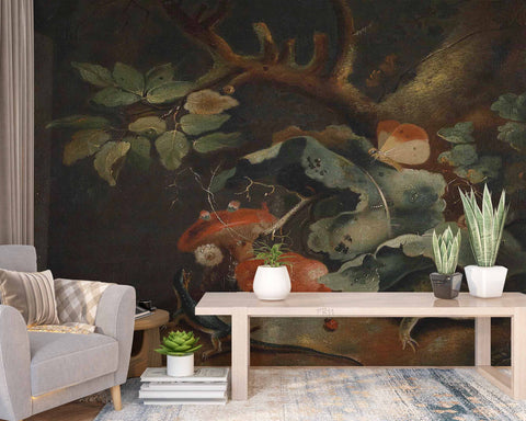 3D Vintage Oil Painting Branches Leaves Butterfly Wall Mural Wallpaper GD 4879- Jess Art Decoration