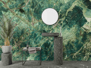 3D Abstract Damaskeen Green Crack Wall Mural Wallpaper YXL 633