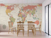 3D Detailed World Map Wall Mural Wallpaper GD 4438- Jess Art Decoration