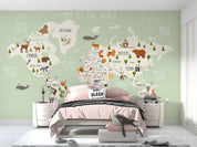 3D World Map Animal Penuins Wall Mural Wallpaper YXL 1- Jess Art Decoration