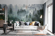 3D Forest Tree Fog Sky Wall Mural Wallpaper YXL 2513