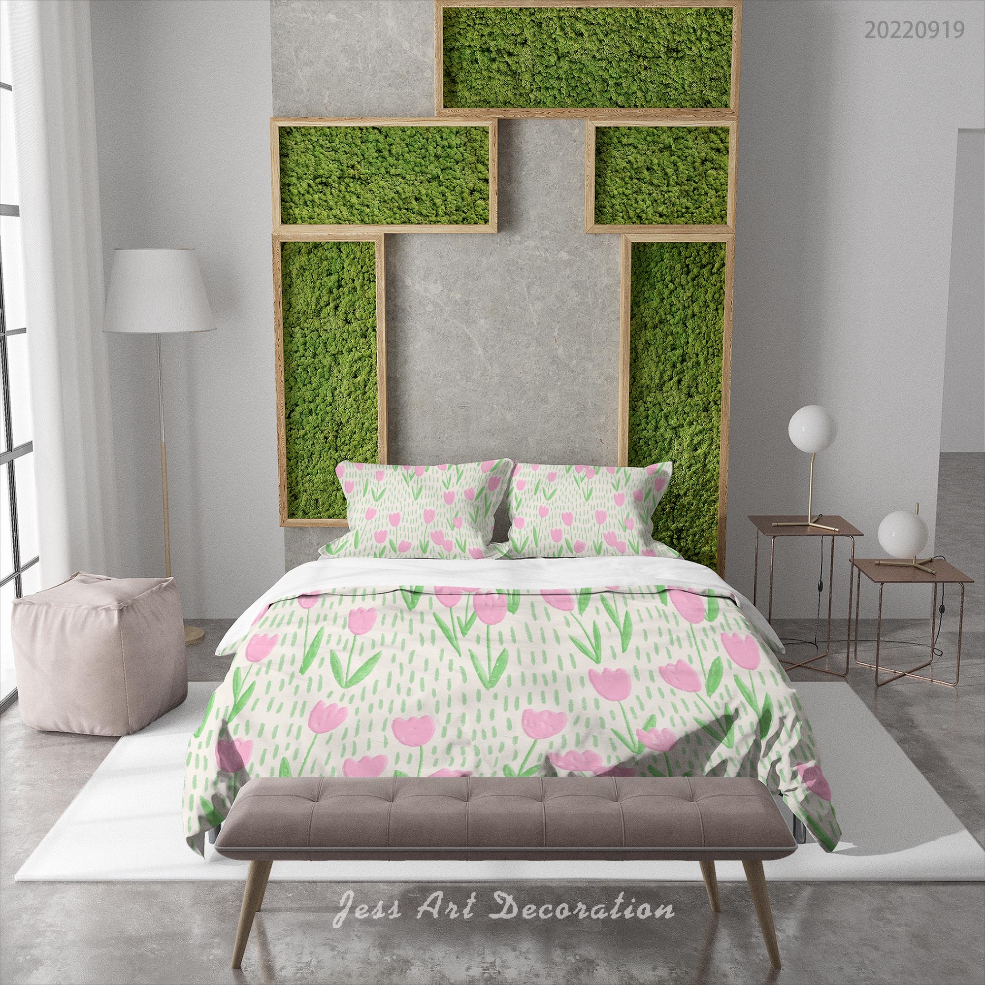 3D Floral Tulip Leaf Quilt Cover Set Bedding Set Duvet Cover Pillowcase 173