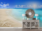 3D Sea Sandbeach Spindrift Cloud Wall Mural Wallpaper YXL 1140