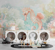 3D Sea Coral Sea Horse Froth Wall Mural Wallpaper YXL 687