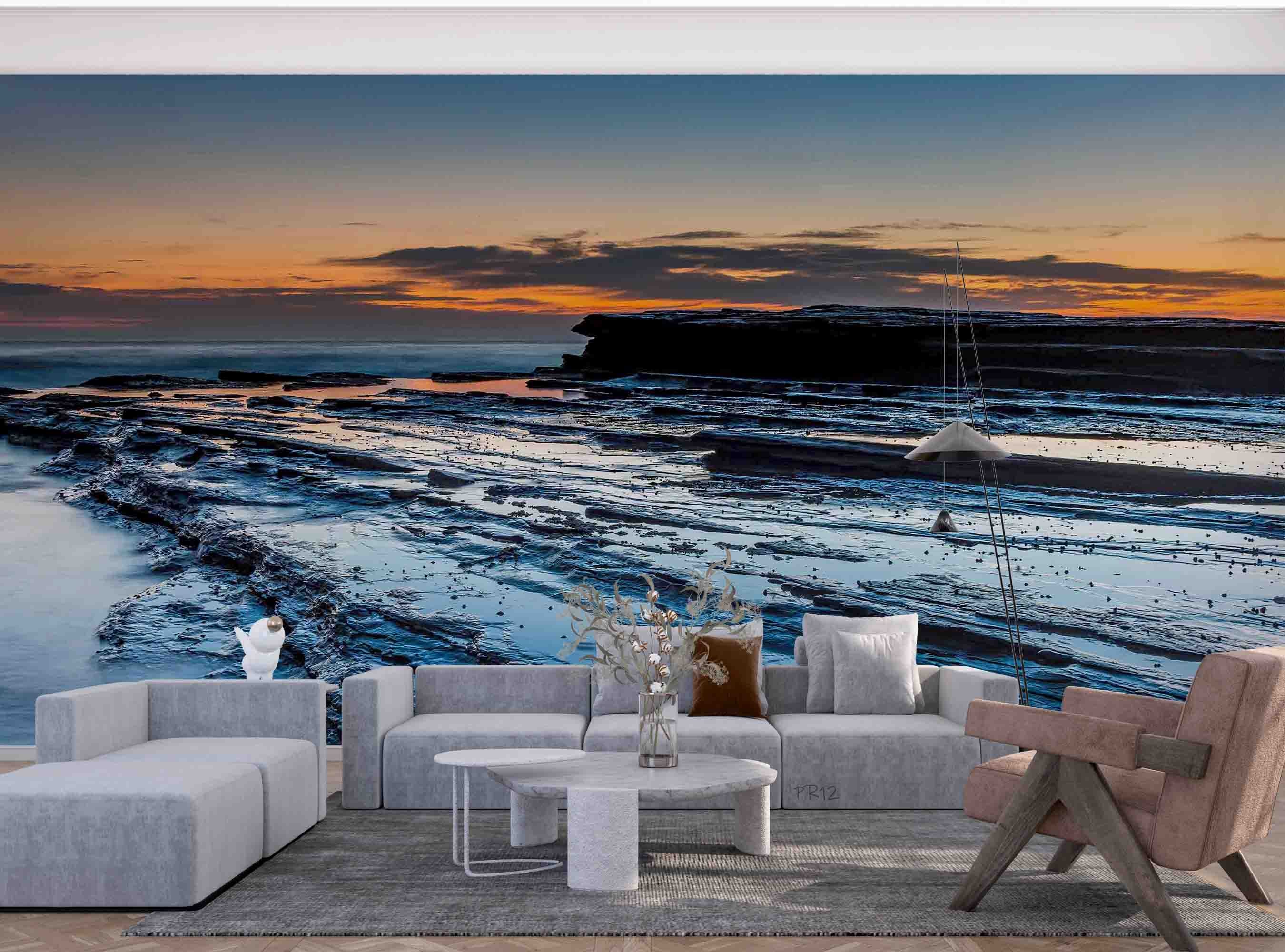 3D Beach Coast Sunset Scenery Wall Mural Wallpaper GD 4979- Jess Art Decoration