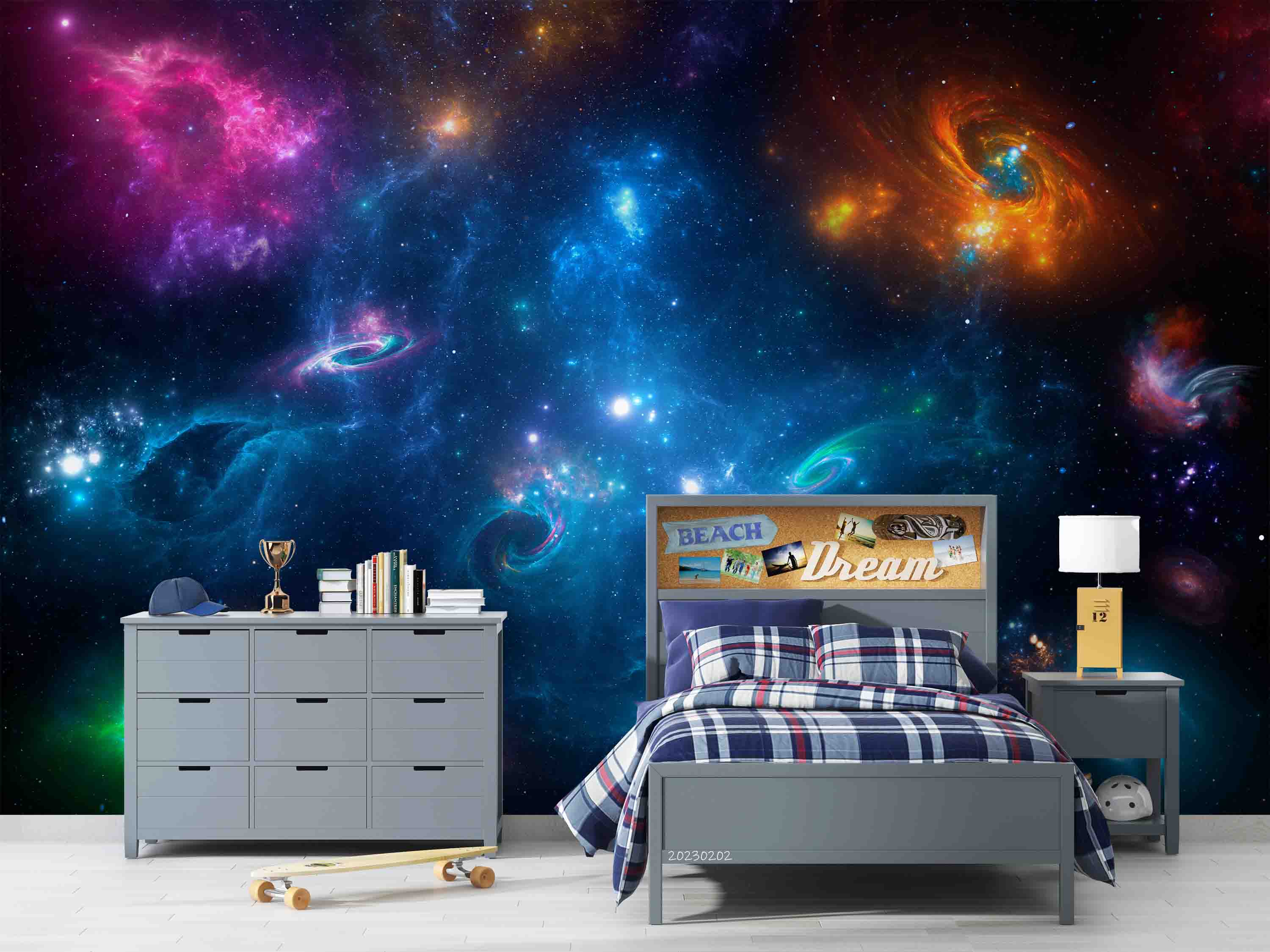 3D Starry Sky Universe Dark Blue Star Wall Mural Wallpaper YXL 20- Jess Art Decoration