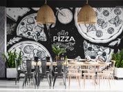 3D Restaurant Snack Bar Diner Fast Food Pizza Wall Mural Wallpaper 44