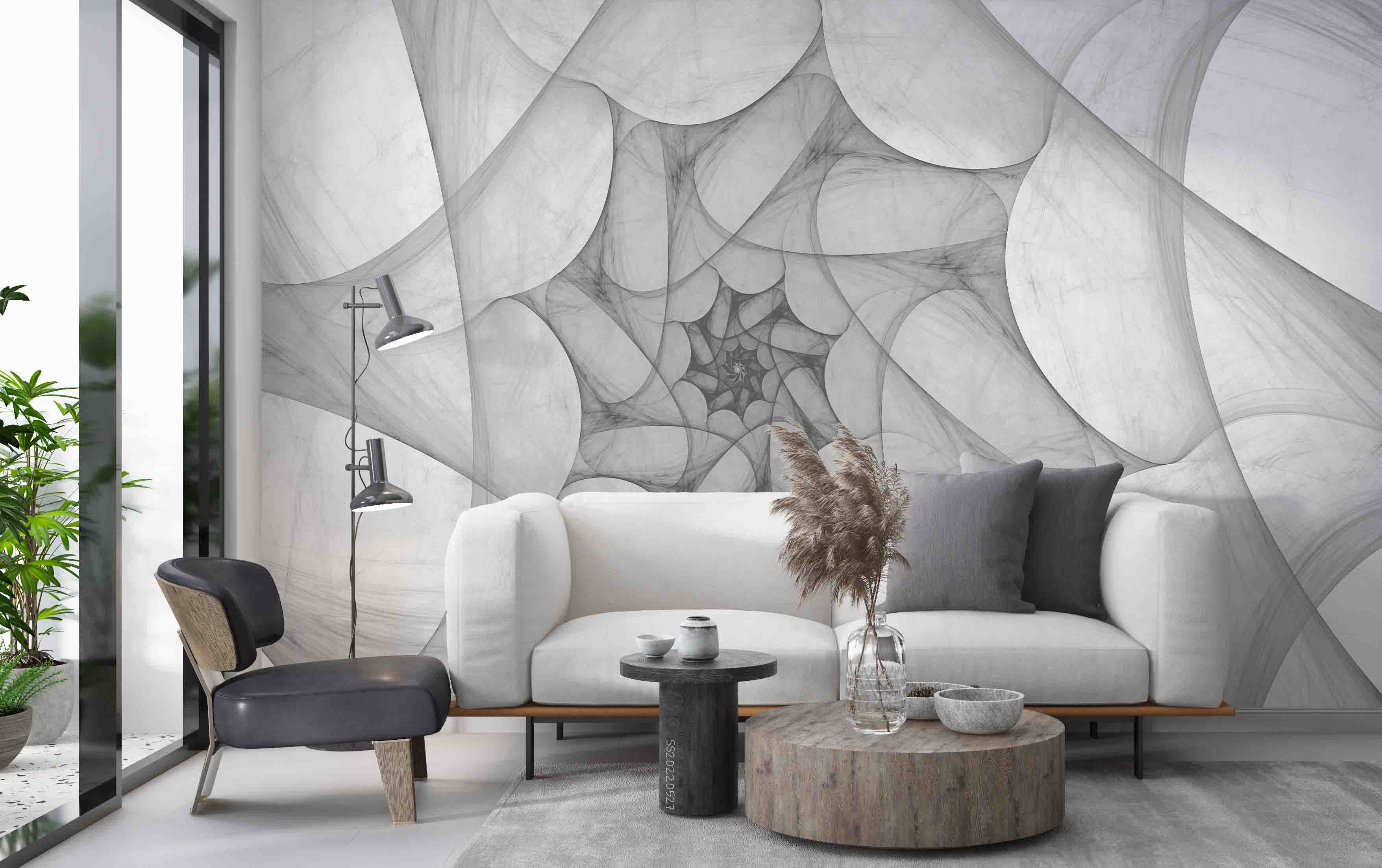 3D Abstract Fractal Background Gray Wall Mural Wallpaper GD 4236- Jess Art Decoration
