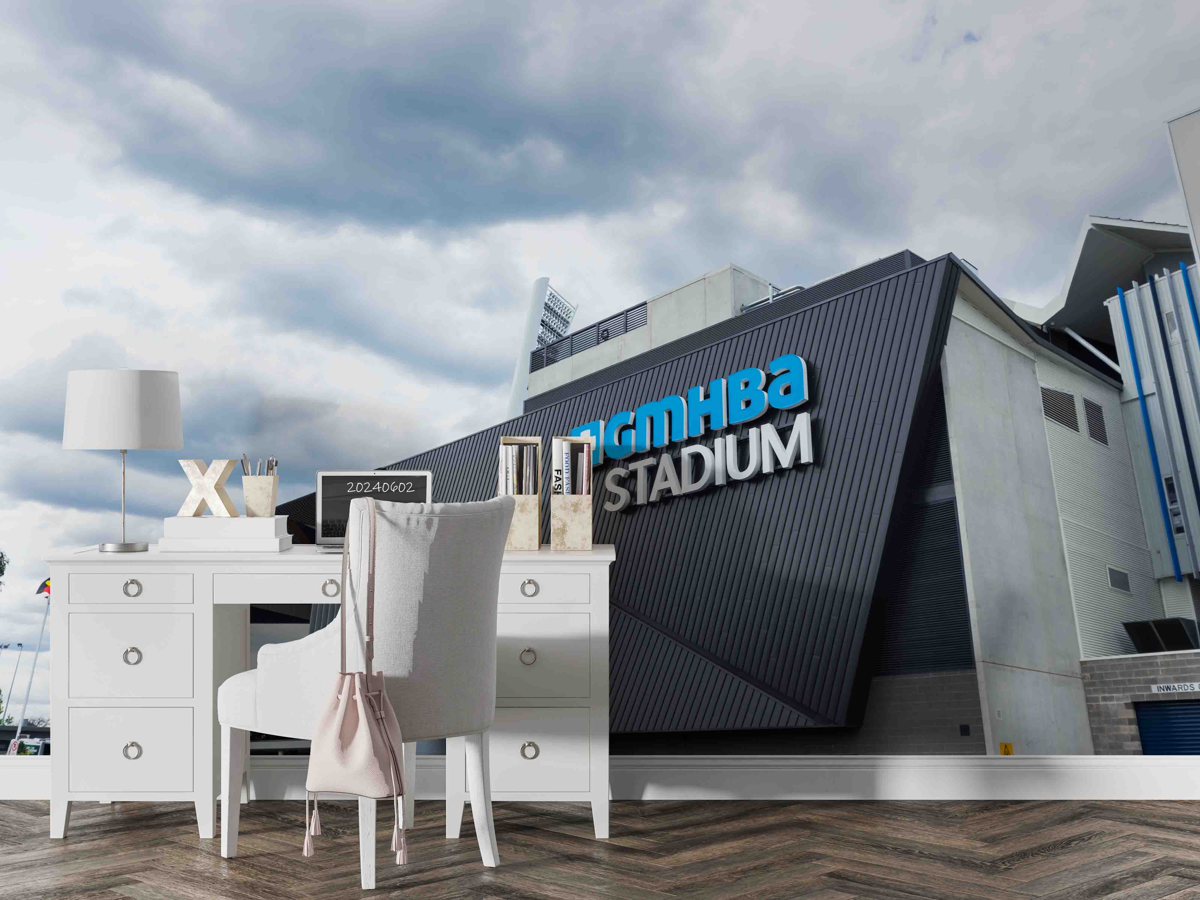 3D Architecture Stadium Cloud Sky Wall Mural Wallpaper YXL 430