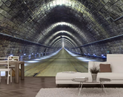 Tunnel Road Light Brick Urban Wallpaper urban graffiti wall mural for teen room, studio or feature wall - view 2