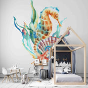 3D Animal Conch Sea Horse Starfish Coral Wall Mural Wallpaper YXL 22