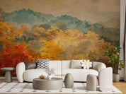 3D Watercolor Fall Forest Mountains Scenery Wallpaper Wall Mural Wall Decor Wall Art Wall Sticker Remoable Wallpaper LQH 5