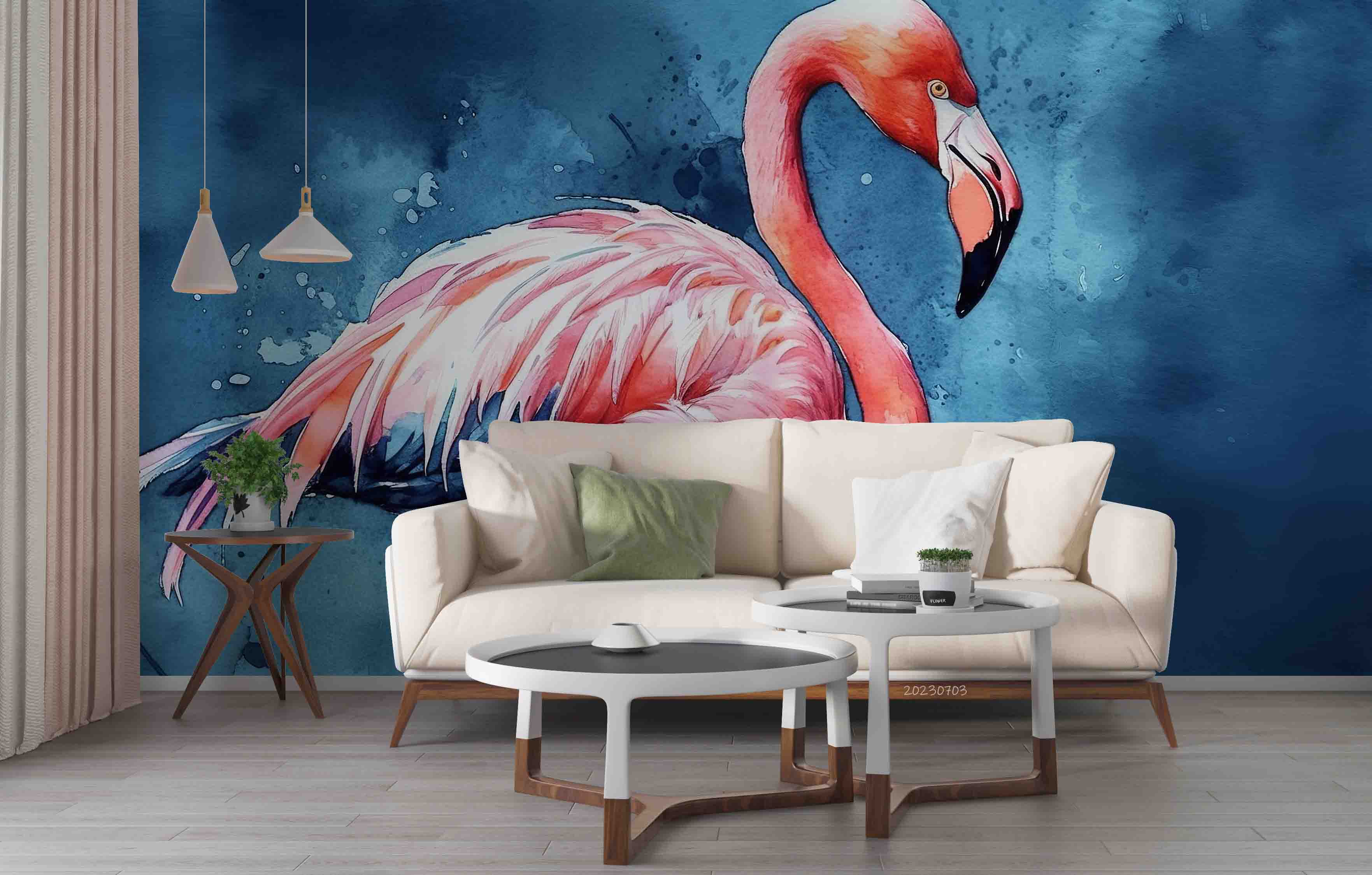 3D Animal Flamingo Flamingo Wall Mural Wallpaper YXL 1873