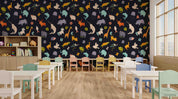 3D Childcare Nursery School Cartoon Animals Letters Kids Wall Mural Wallpaper JN 56