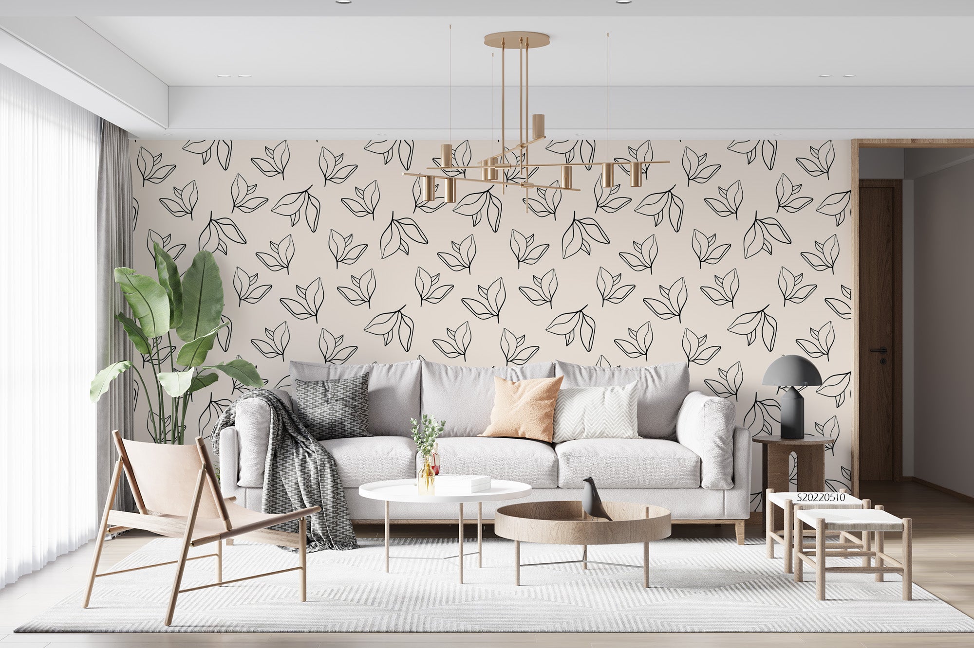 3D Abstract Floral Leaf Pattern Wall Mural Wallpaper GD 4024- Jess Art Decoration