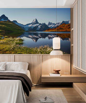 3D Hotel Inn Motel Hostel Resort Manor Scenery Mountains Lake Wall Mural Wallpaper 23