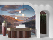 3D Hotel Inn Motel Hostel Resort Manor Scenery Lake Mountains Wall Mural Wallpaper 6
