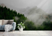 3D Beautiful Forest Mist Mountain View Wall Mural Wallpaper GD 3293- Jess Art Decoration