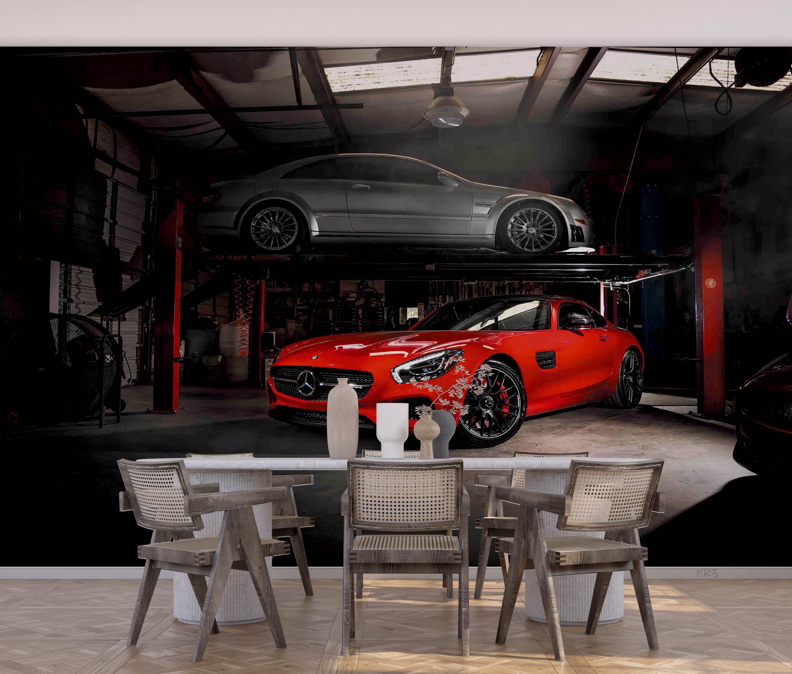 3D Garage Sports Car Wall Mural Wallpaper GD 3864- Jess Art Decoration