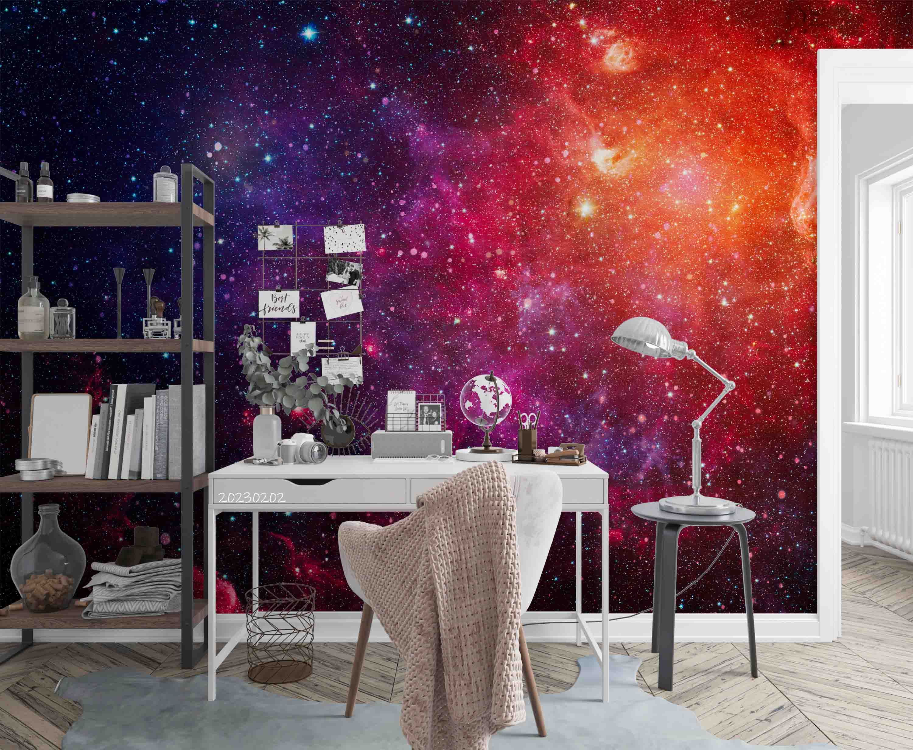 3D Round The Earth Red violet Wall Mural Wallpaper YXL 12- Jess Art Decoration