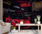 3D Red Ferrari Sports Car Wall Mural Wallpaper GD 4698- Jess Art Decoration