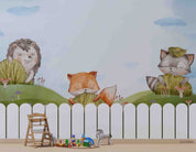 3D Childcare Nursery School Cartoon Animals Wall Mural Wallpaper JN