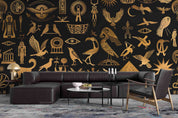 3D Ancient Egypt Gold Eagle Egyptian Hieroglyphics Symbols Wallpaper Wall Mural Wall Decor Wall Art Wall Sticker Remoable Wallpaper LQH 1