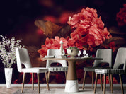 3D Red Flower Dark Background Wallpaper Wall Mural Wall Decor Wall Art Wall Sticker Remoable Wallpaper