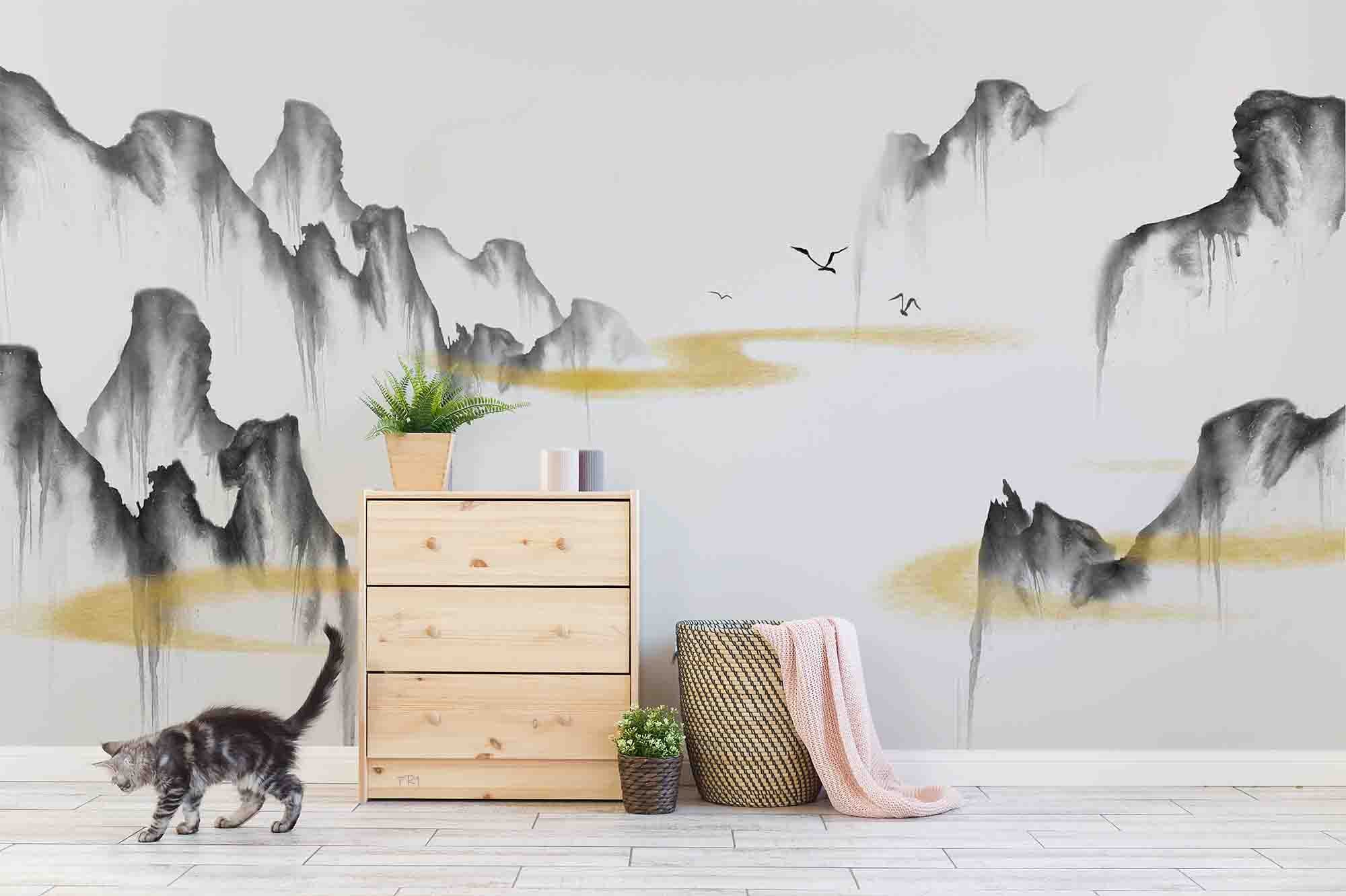 3D Chinese Landscape Painting Ink Painting Wall Mural Wallpaper GD 3632- Jess Art Decoration