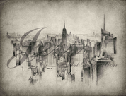 City Architecture Gray Contemporary Wallpaper contemporary street art wall mural for creative room or feature wall - view 4