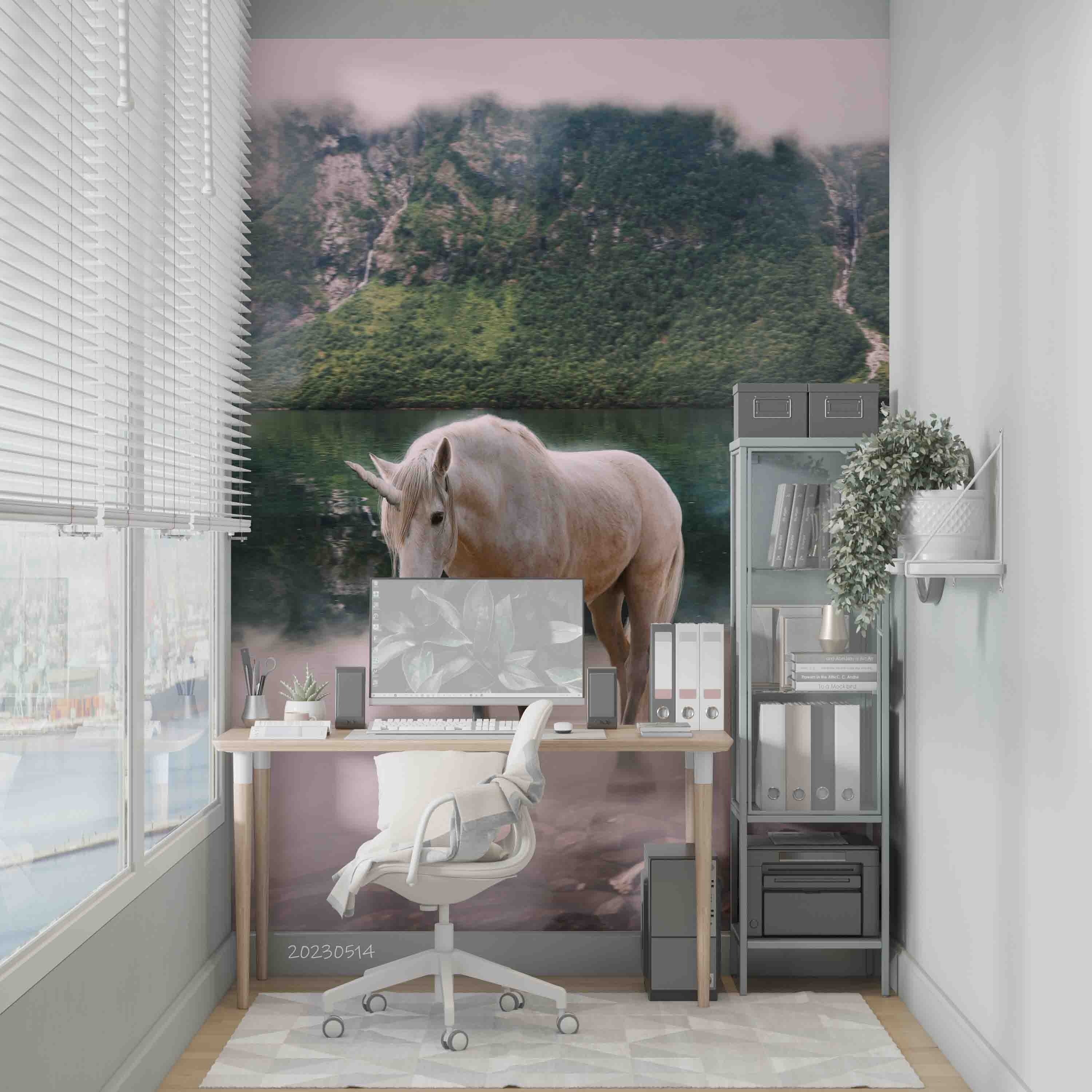 3D Magic Unicorn Nature Landscape Wall Mural Wallpaper GD 5329- Jess Art Decoration