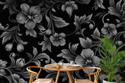 3D Black Floral Background Wallpaper Wall Mural Wall Decor Wall Art Wall Sticker Remoable Wallpaper
