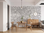 3D Black White City Map Wall Mural Wallpaper GD 3758- Jess Art Decoration