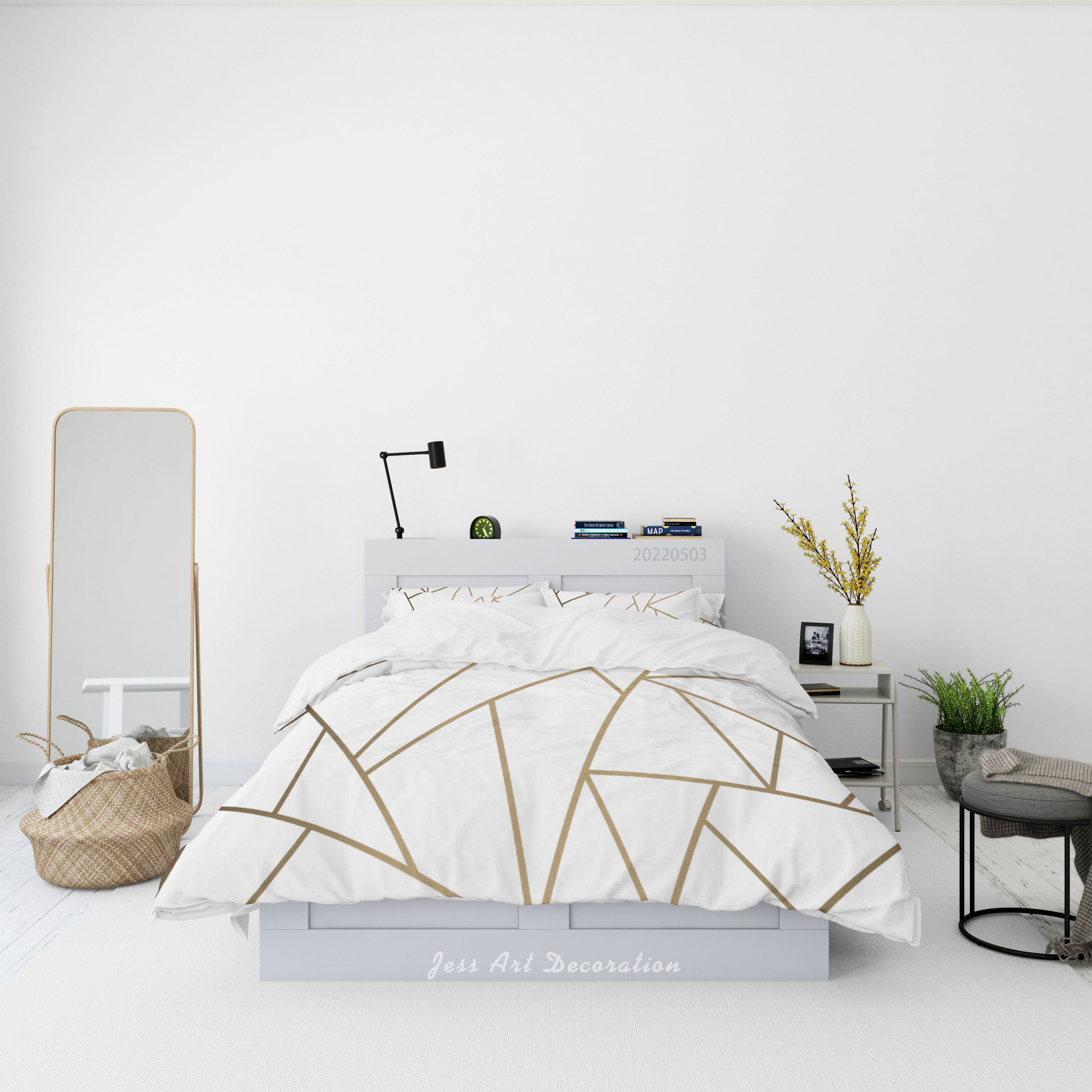 3D Geometric Triangle Parallelogram Quilt Cover Set Bedding Set Duvet Cover Pillowcase 576