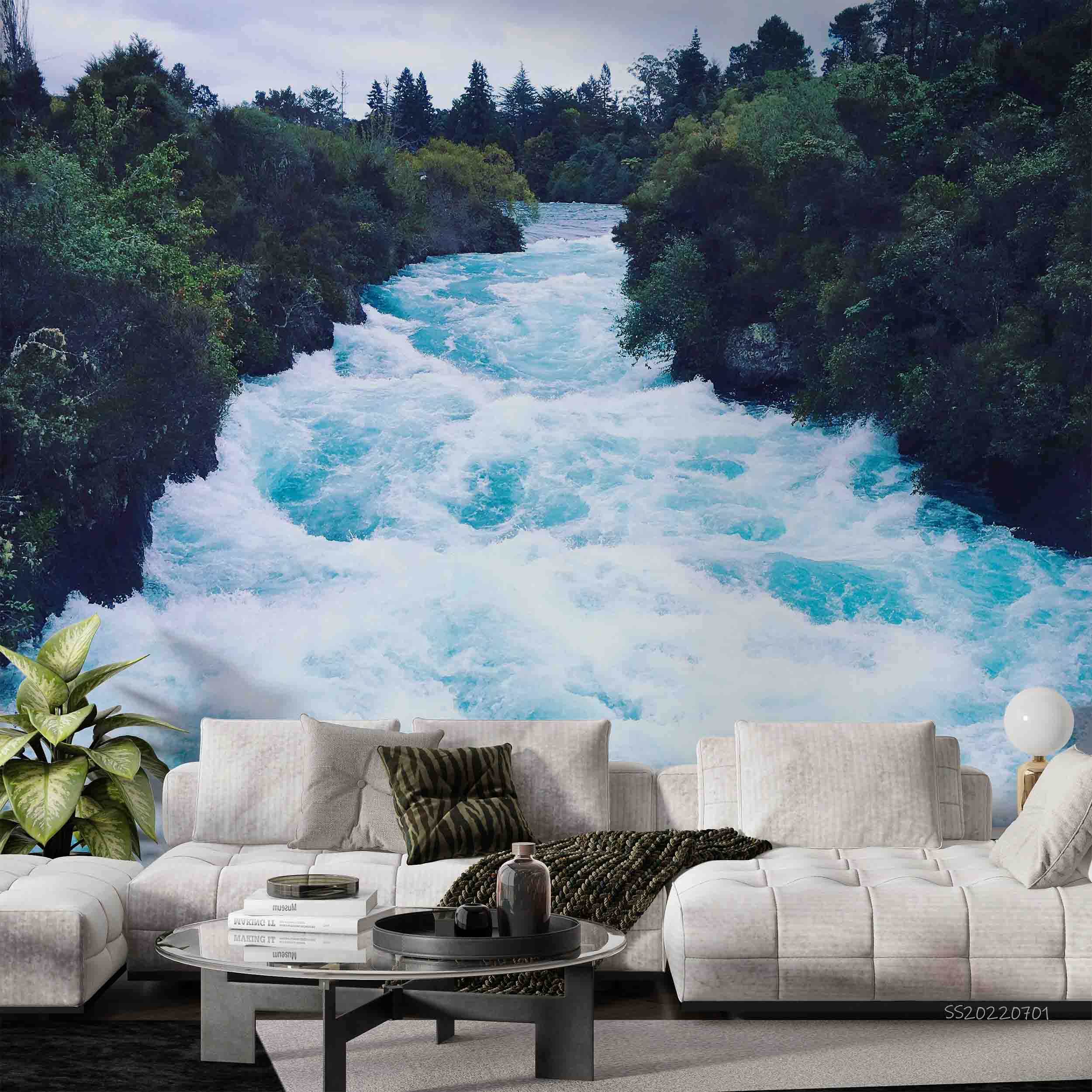3D Huka Falls New Zealand Wall Mural Wallpaper GD 5008- Jess Art Decoration