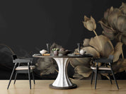 3D Gray Floral Dark Background Wallpaper Wall Mural Wall Decor Wall Art Wall Sticker Remoable Wallpaper
