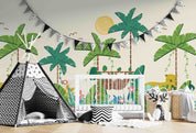 3D Tree Flower Cheetah Sun Bird Wall Mural Wallpaper YXL 322