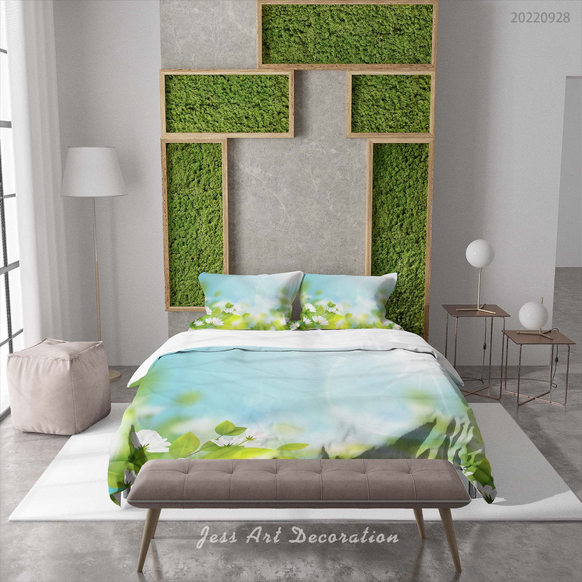 3D Floral Leaf Bluesky Quilt Cover Set Bedding Set Duvet Cover Pillowcase 316